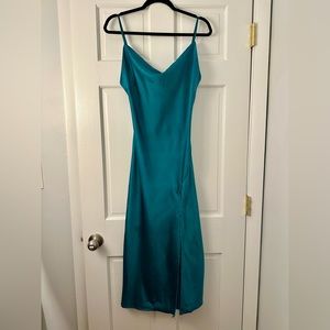 Turquoise Satin Slip Dress size M